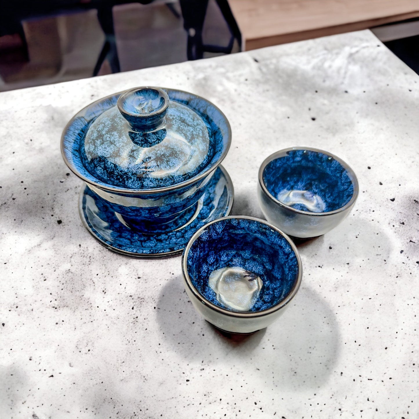 Tie Dye Gaiwan and Cup Set - Northeast Tea House