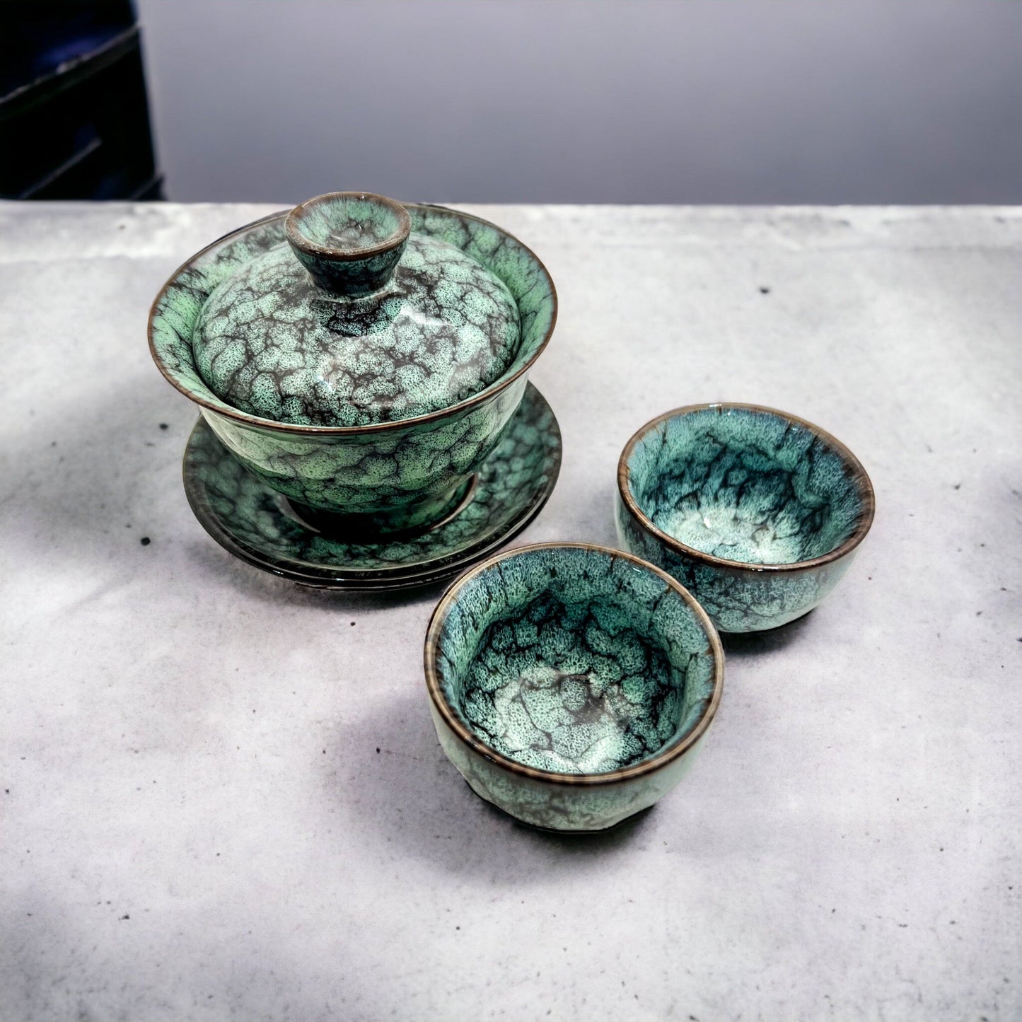 Tie Dye Gaiwan and Cup Set - Northeast Tea House