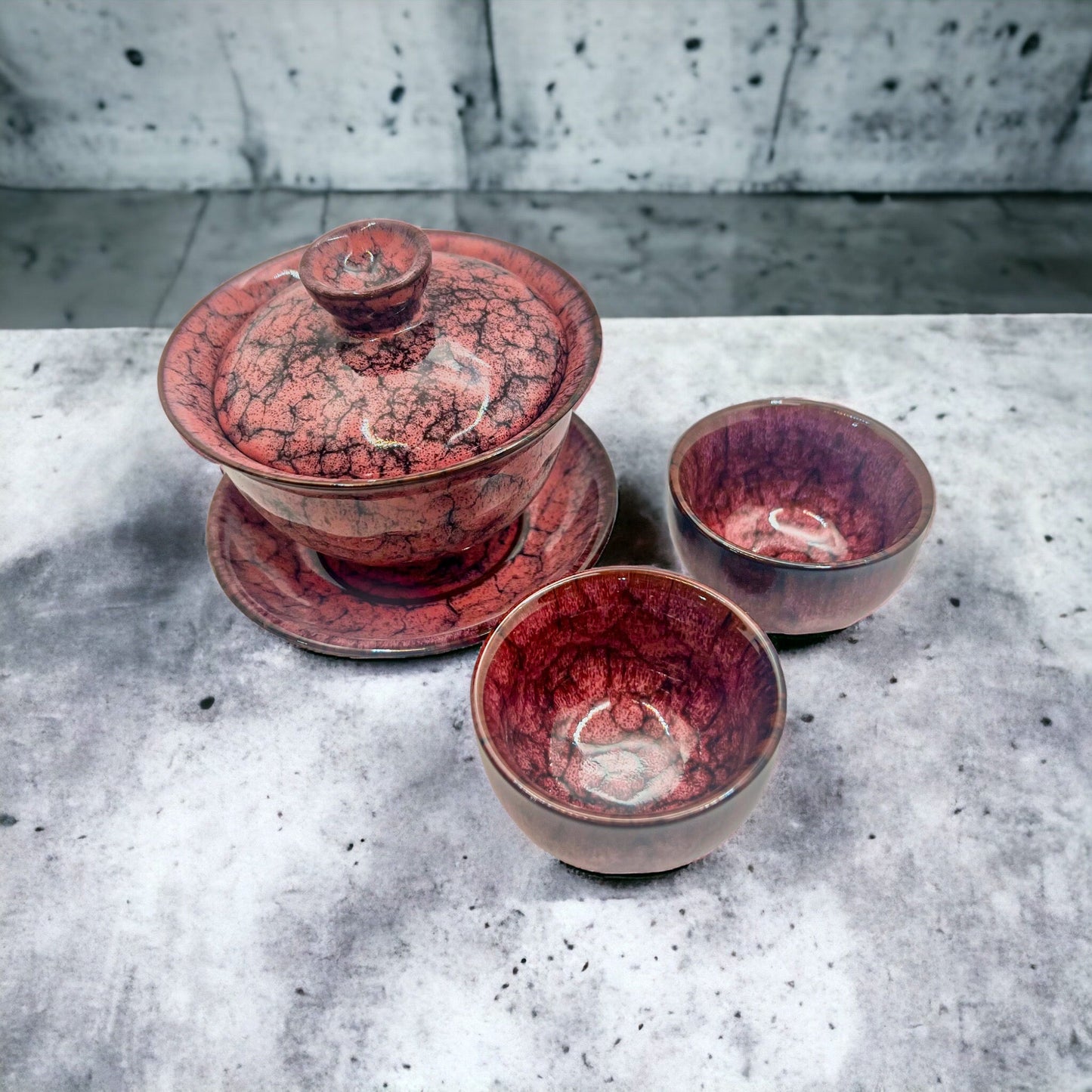 Tie Dye Gaiwan and Cup Set - Northeast Tea House