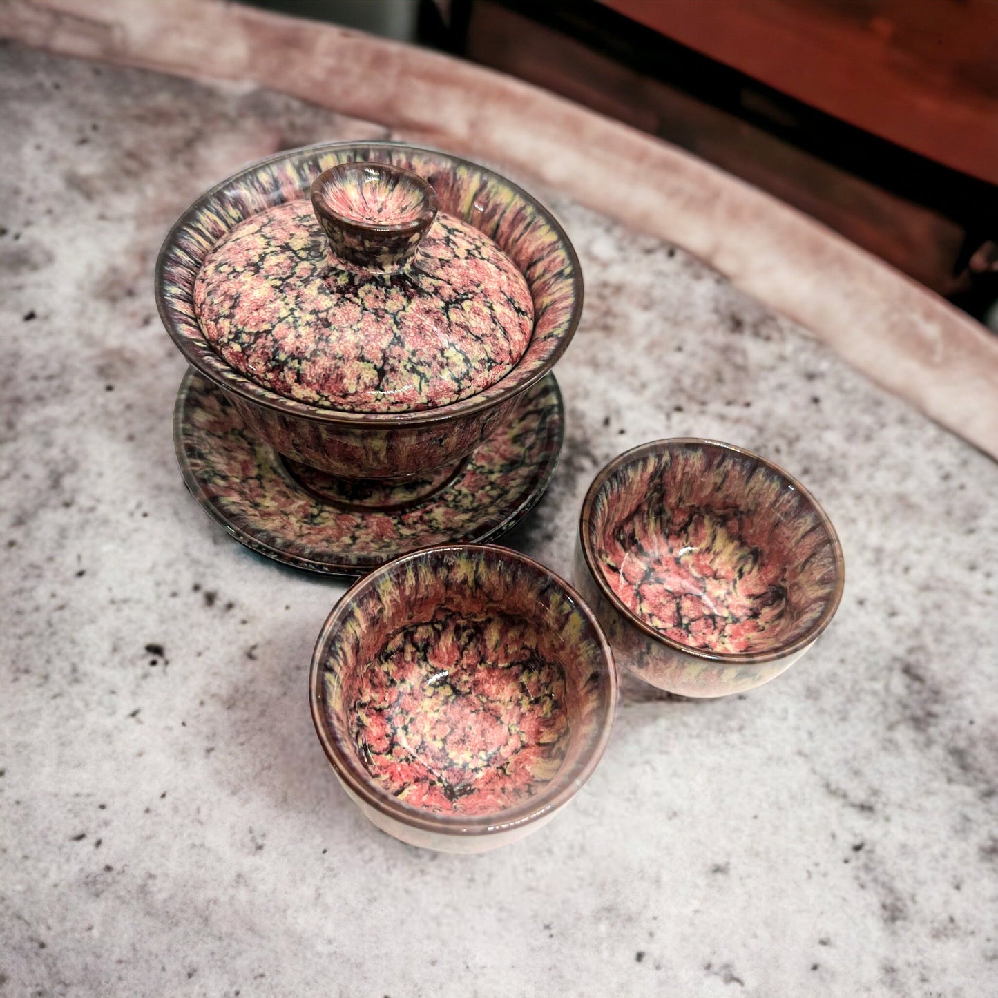 Tie Dye Gaiwan and Cup Set - Northeast Tea House