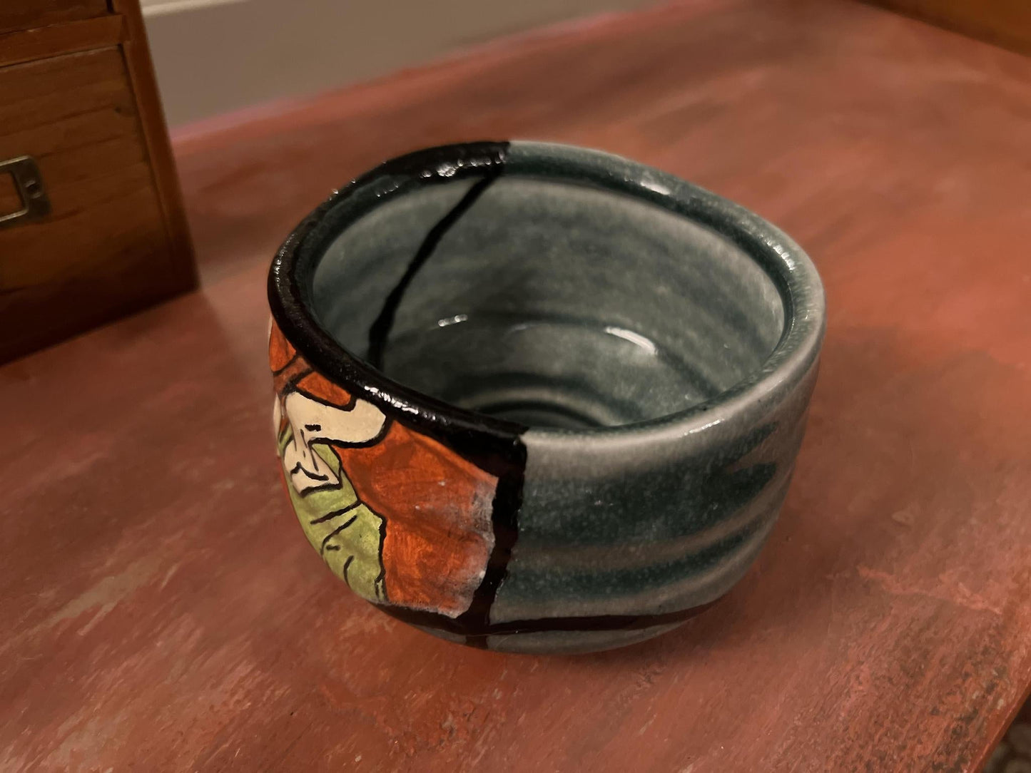 Urushi - Tsugi Chawan Featuring Character From Pandora's Box - Northeast Tea House