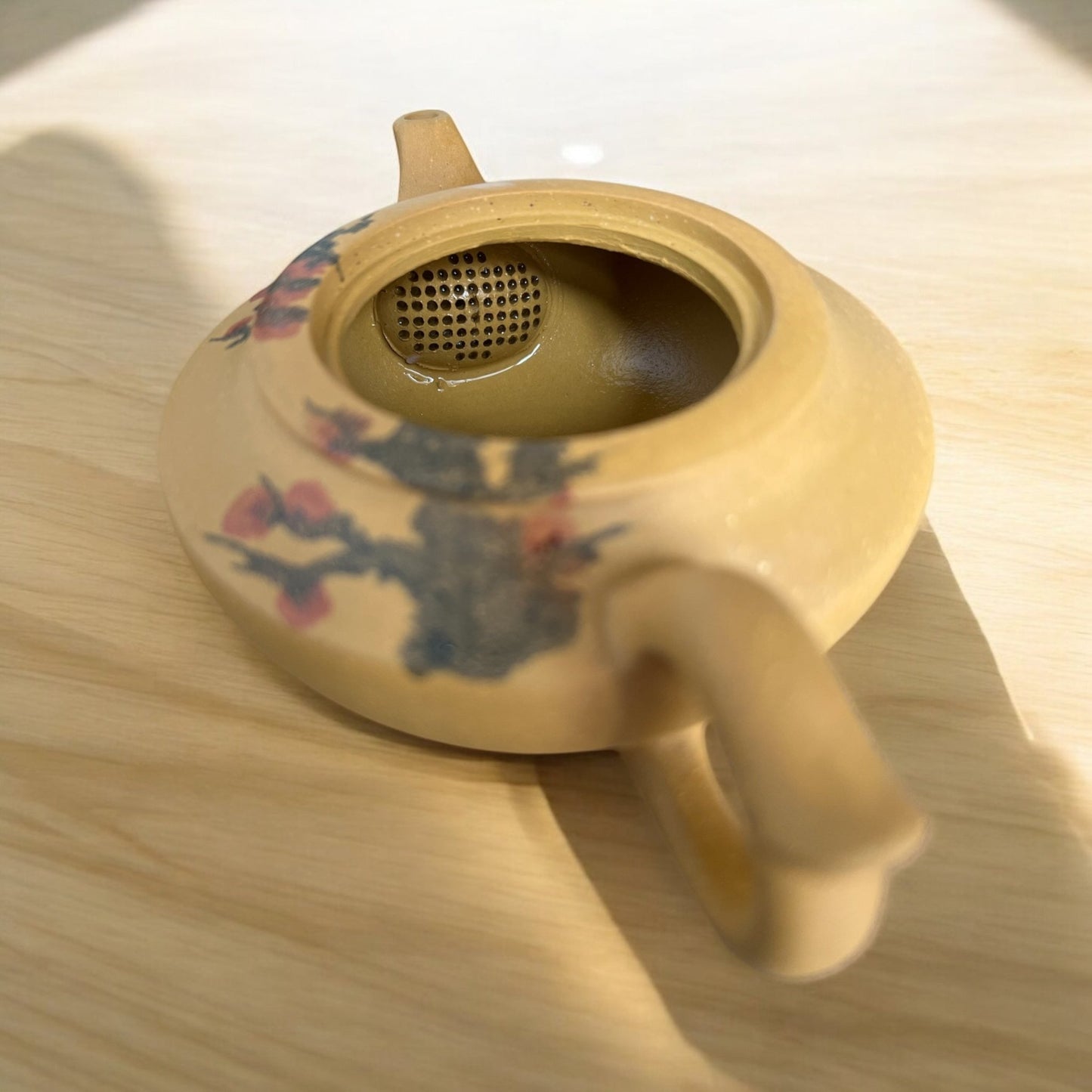 Yellow Yixing Clay "Plum Blossom' Painted Tea Pot - Northeast Tea House