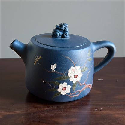Blue Yixing Clay Plum Blossom Yixing Pot - Northeast Tea House