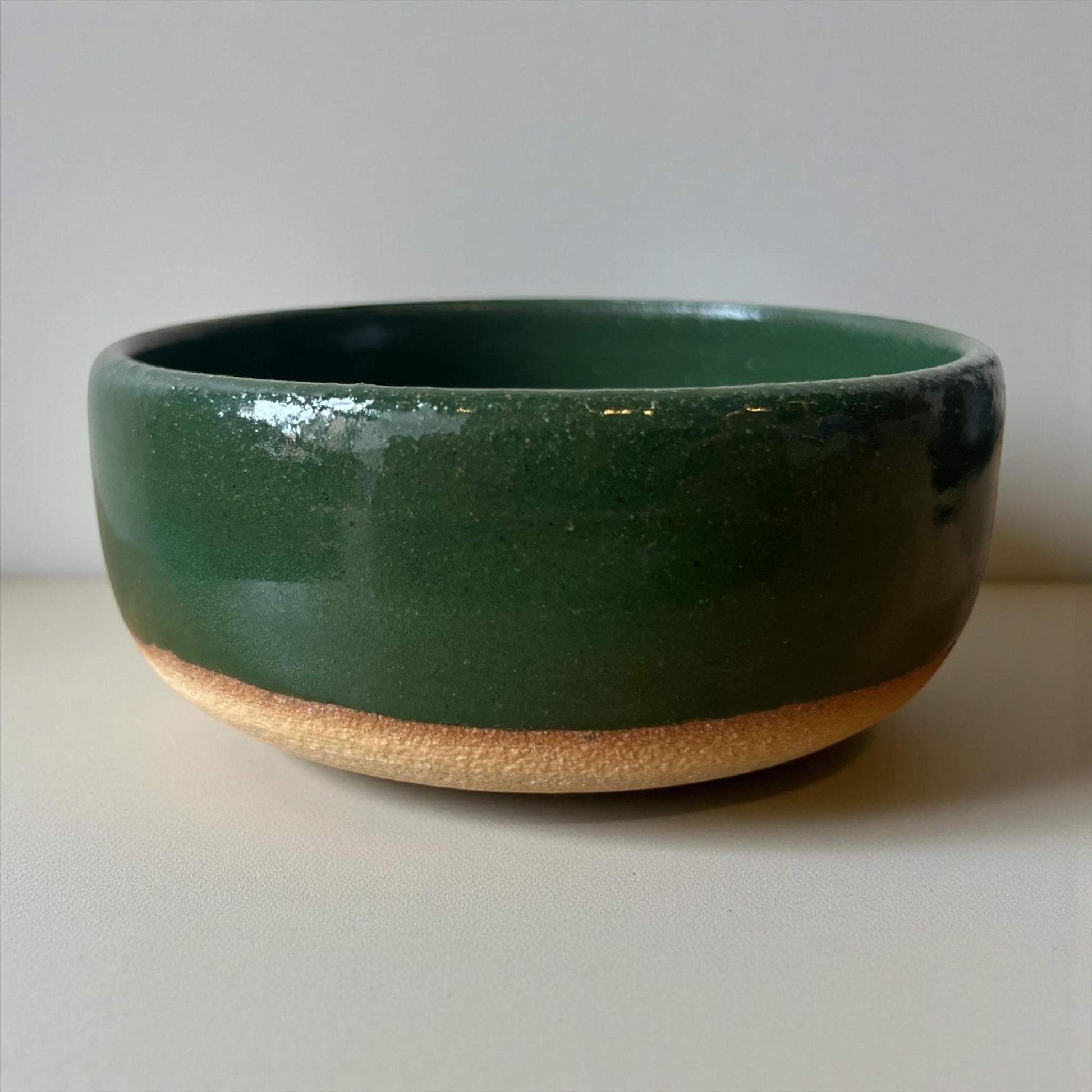 Britt Howe Handmade Stoneware Forest Green Bowl - A - Northeast Tea House
