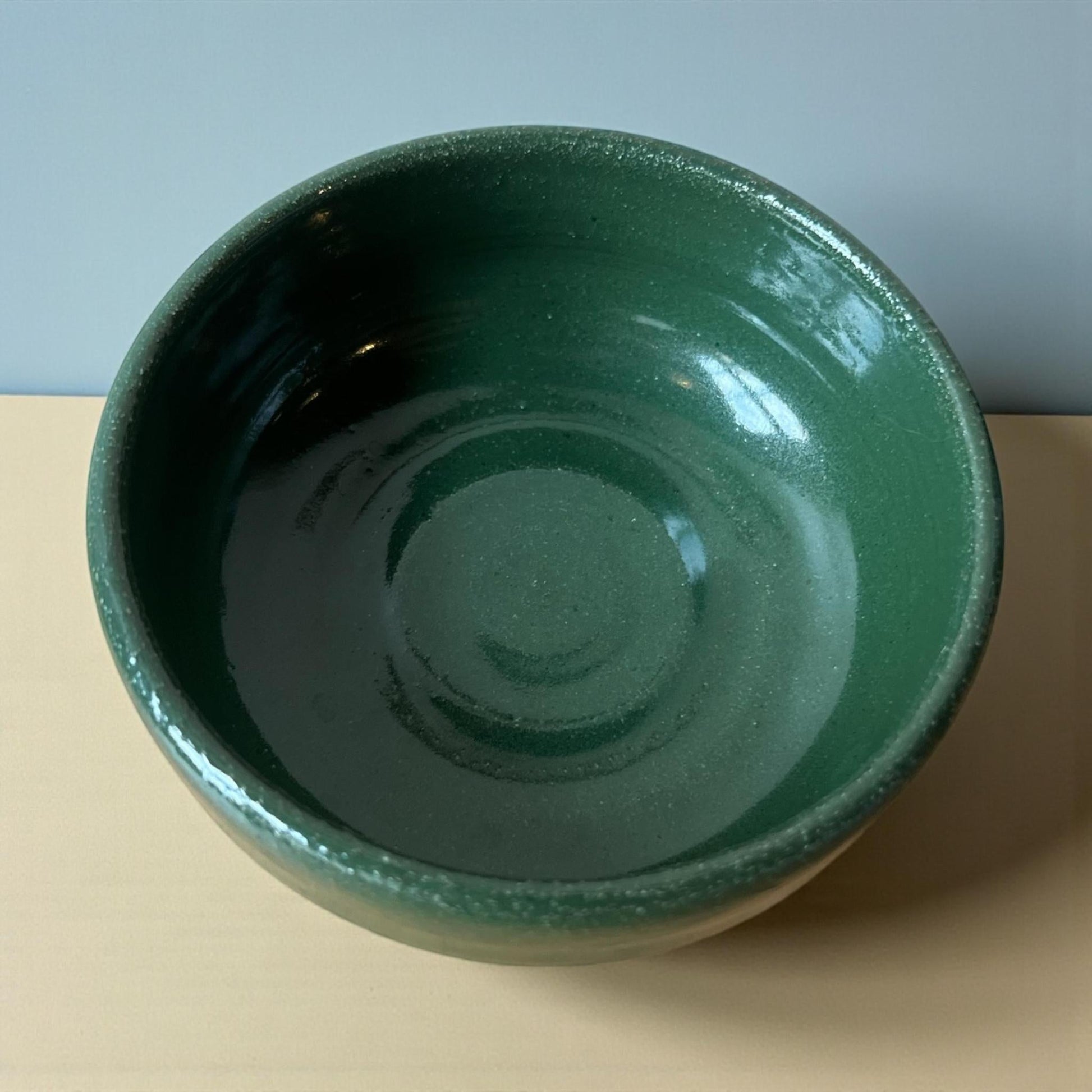 Britt Howe Handmade Stoneware Forest Green Bowl - A - Northeast Tea House