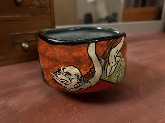 Urushi - Tsugi Chawan Featuring Character From Pandora's Box - Northeast Tea House