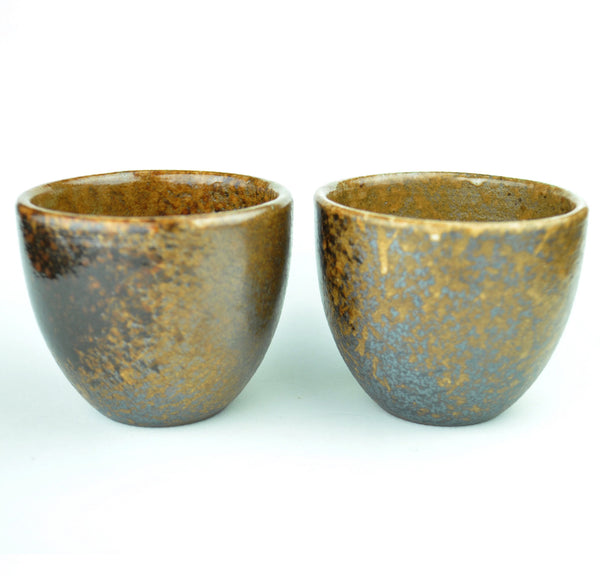 Wood Fired Glazed Yixing Clay Cups - set of 2 at $24.5