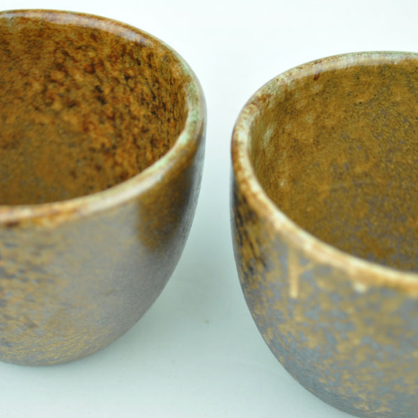 Wood Fired Glazed Yixing Clay Cups - set of 2 at $24.5