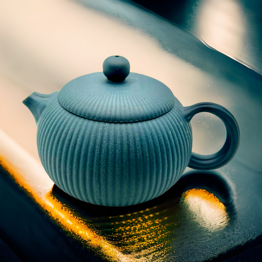 Yixing Blue Clay Stripes Tea Pot