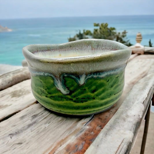 Sky Blue and Green Chawan - Northeast Tea House